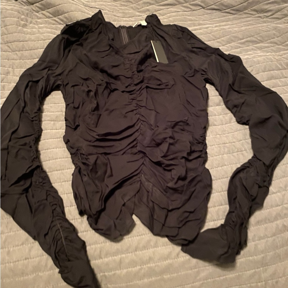 Banana Republic Black Ruched Blouse